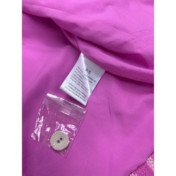 Charlie B Women’s P/S Pink Plaid Cropped Jacket Coat Button Front Preppy Shacket - Picture 6 of 7